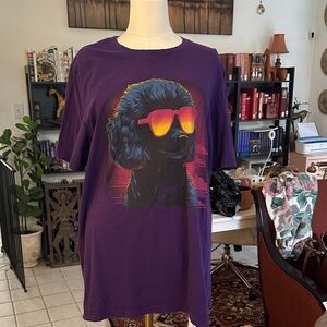 Purple T-Shirt with Cool Dog Graphic